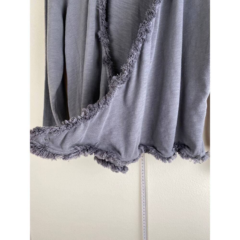 Spartina 449 Clara Convertible Cardigan Fringe Cotton Gray L - Picture 10 of 16